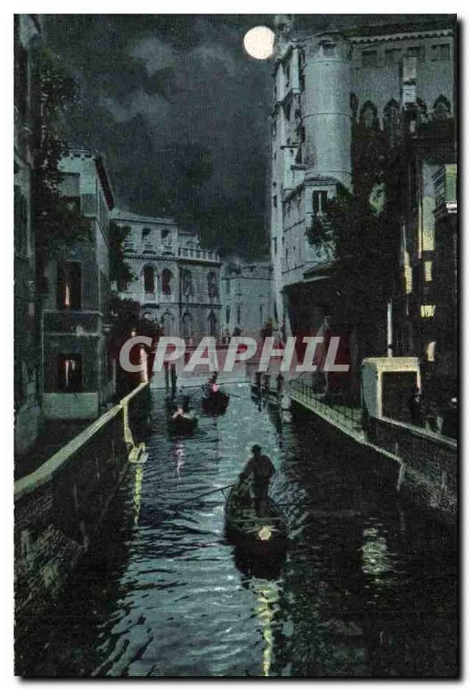 Venedig — Kanal unter dem Mond — Rio Contarini, Mailand - Vorderseite