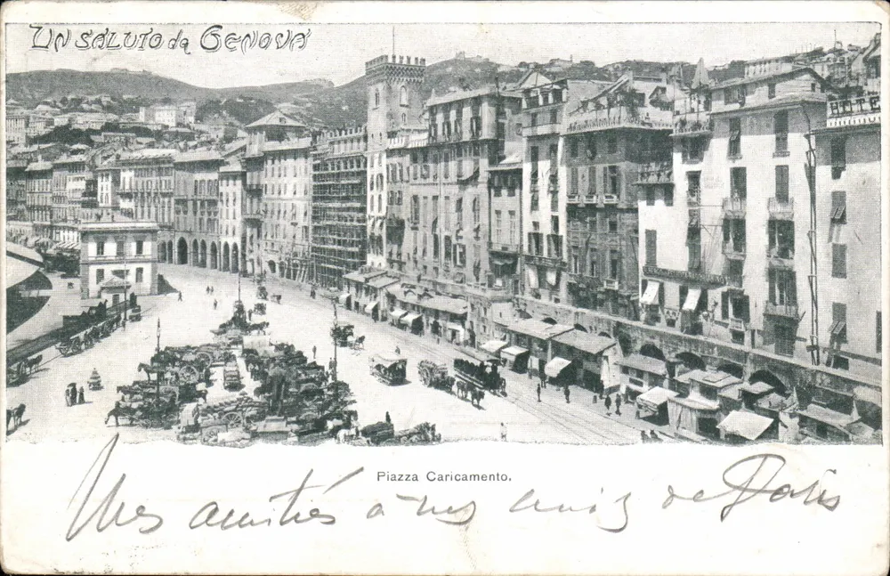Piazza Caricamento — Genua — unbekannter Verlag, Seriennummer nicht sichtbar - Vorderseite