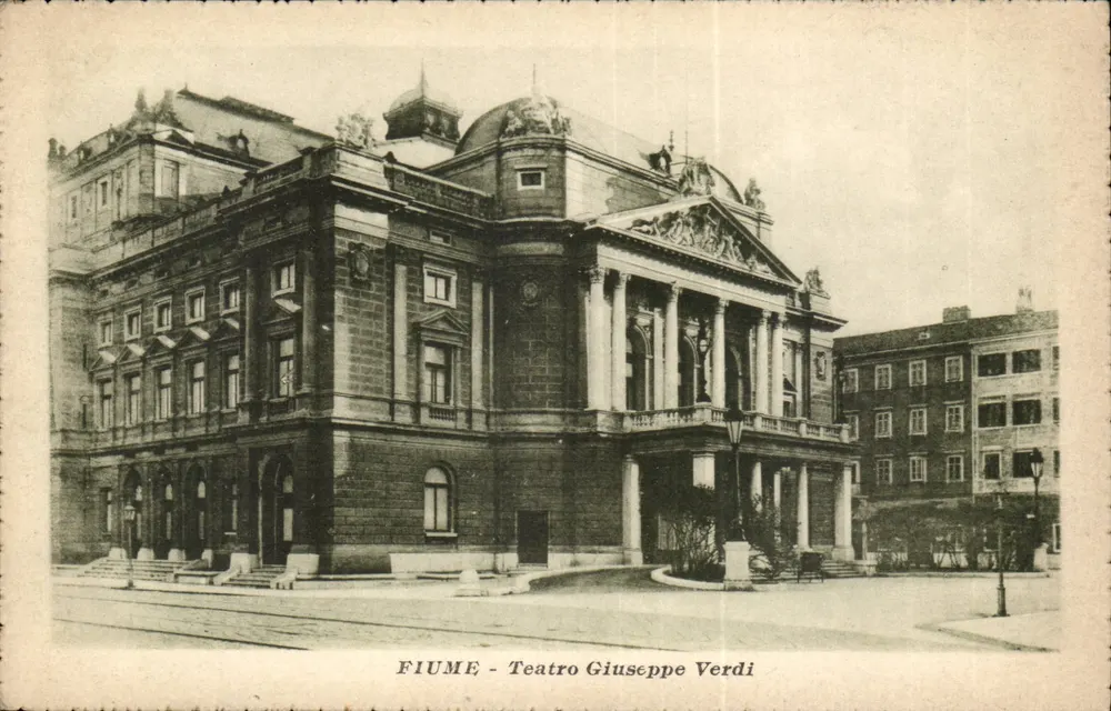 Fiume - Teatro Giuseppe Verdi — Verlag Emilio Partini, n° 7785 - Vorderseite