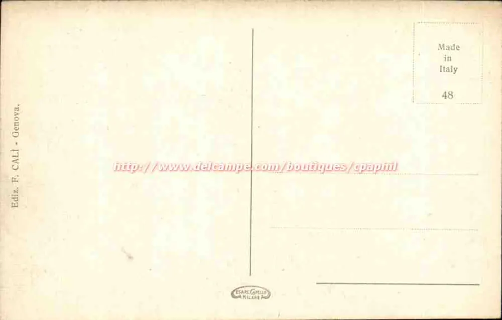 Genua - Lido d'Albaro und Boccadasse — Verlag F. CALI, Genua - Rückseite