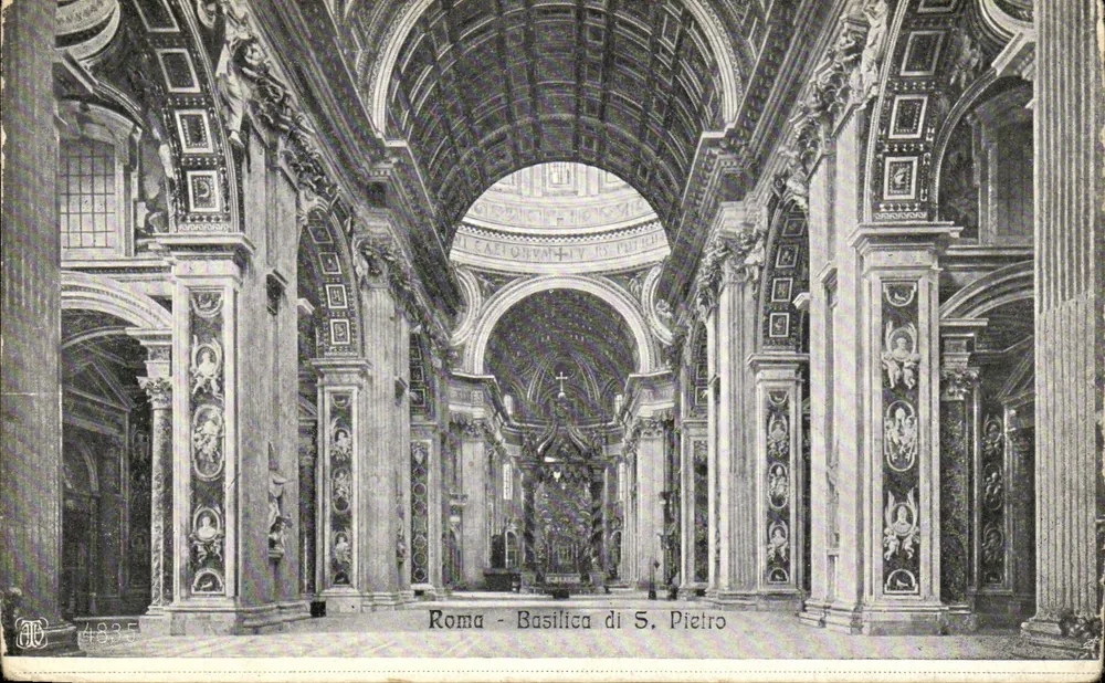 Rom - Basilika von S. Peter — Innenansicht — Verlag AD, Nr. 4835 - Vorderseite