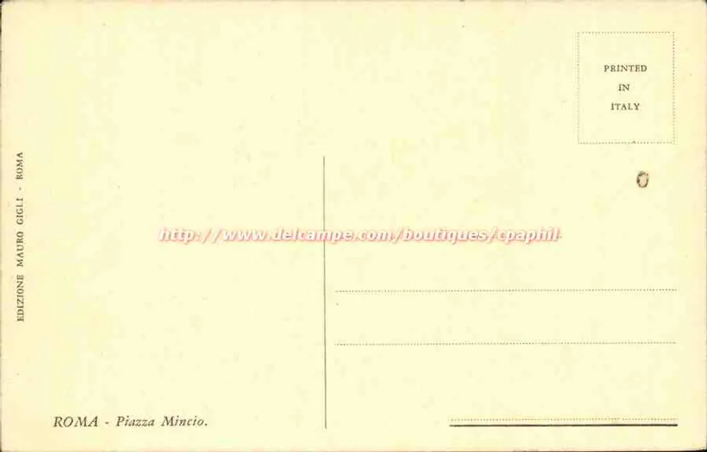 Piazza Mincio — Rom — Ausgabe von Mauro Gigli - Rückseite