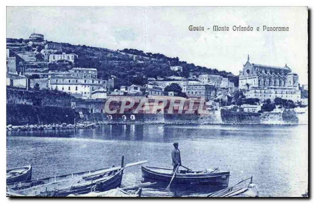Gaeta - Monte Orlando und Panorama — Verleger P. Valente, Nr. 3.655 - Vorderseite