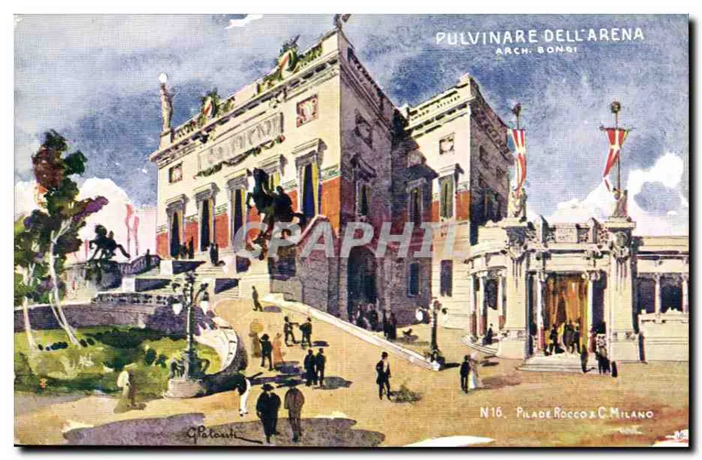 Pulvinare dell'Arena — Ausstellung von Mailand 1906 — Pilade Rocco & C. Milano, N°16 - Vorderseite