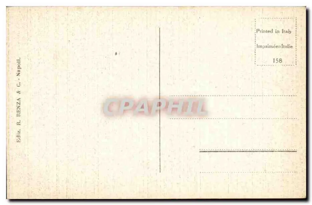 Neapel - Posillipo — Ansicht des Hafens und Gebäude — Verlag R. RENZA & C. - Neapel, Nr. 158 - Rückseite
