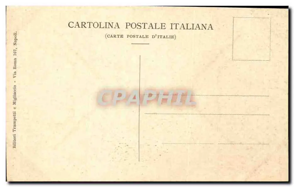 NAPOLI - Piazza S. Ferdinando — städtische Ansicht mit Straßenbahn und Kutsche — Verlag Tramonti & Migliaccio, Nr. 178-A - Rückseite