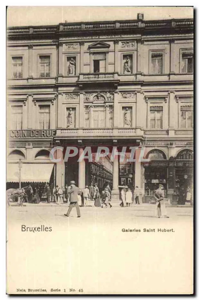 Brüssel — Ecke der Straße — Galerien Saint Hubert — Neis, Brüssel, Serie 1 Nr. 45 - Vorderseite