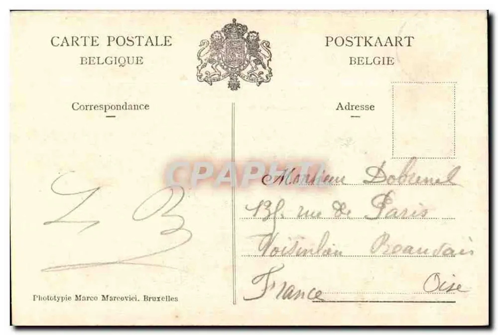 Mons — Kirche Sainte-Waudru — Verlag G. Walbonnet, Serie III.10 - Rückseite