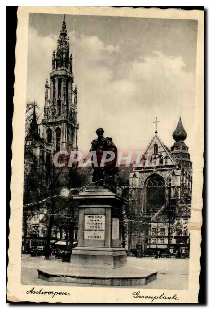 Antwerpen - Groenplaats — Statue von Peter Paul Rubens — Verlag R. Van Loo, n°102 - Vorderseite