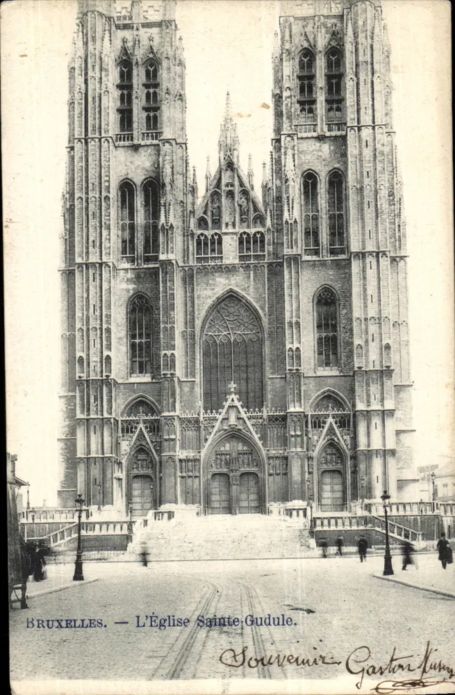 Brüssel — Die Kirche Saint-Gudule — Erinnerungskarte Gartrai Lury - Vorderseite