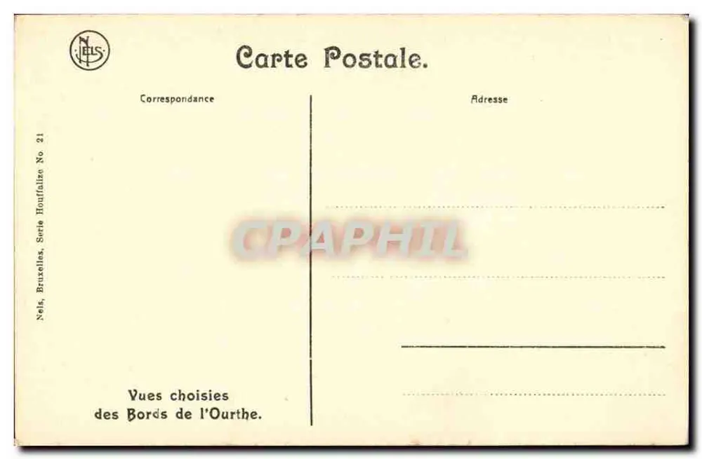 Houffalize Das Hermitage — Haus umgeben von Bäumen — Nels, Brüssel, Serie Houffalize Nr. 21 - Rückseite