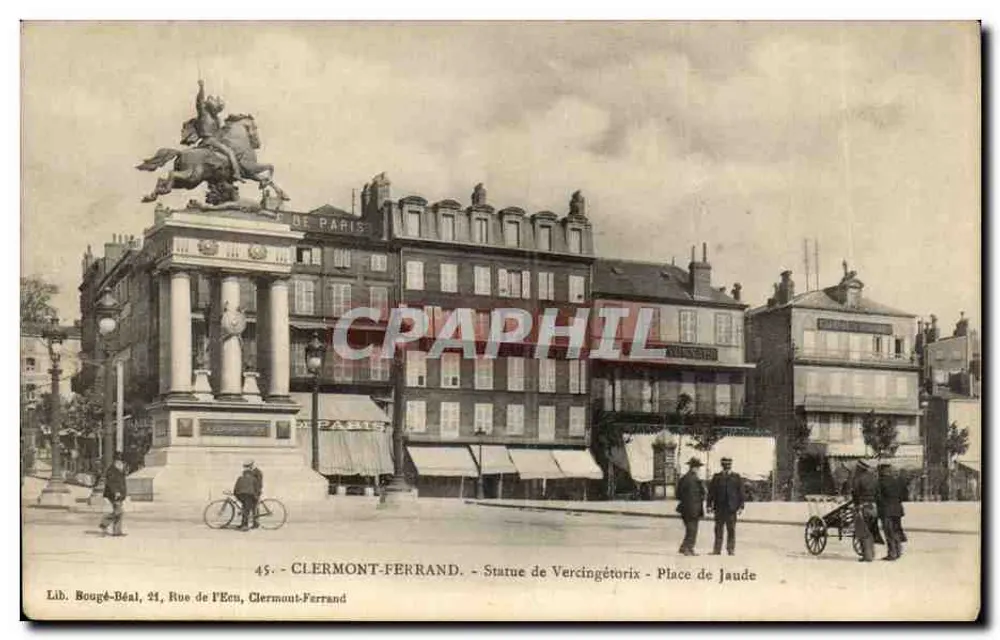 Clermont-Ferrand — Statue des Vercingétorix auf der Place de Jaude — Lib. Bougé-Béal, 24 Rue de l'Écu - Vorderseite