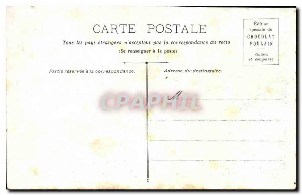 Ansicht von Clermont-Ferrand — am Puy-de-Dôme — Sonderedition des Schokoladens Poulain - Rückseite
