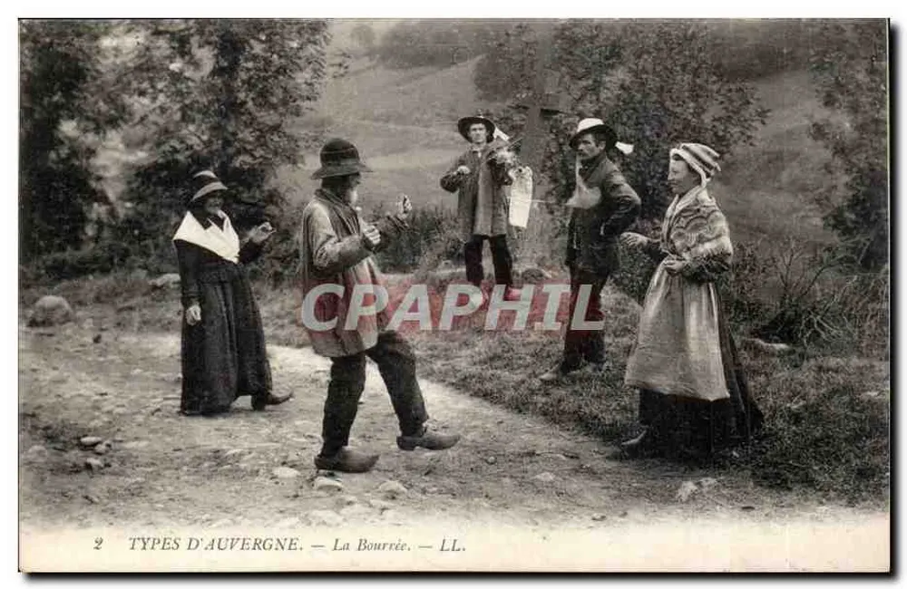 Tipos da Auvergne — La Bourrée — LL. - Frente