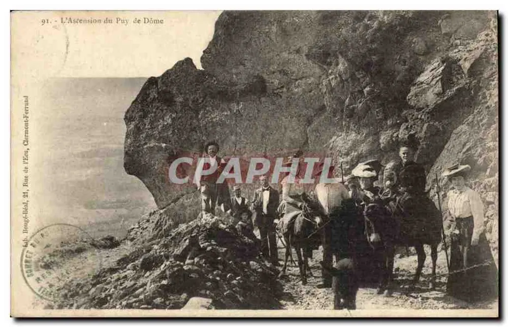 A Ascensão do Puy de Dôme — 91 — editor Bougét-Vidal, Clermont-Ferrand - Frente
