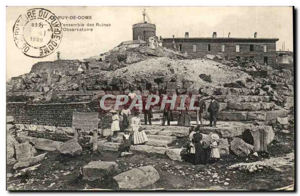 Puy-de-Dôme — Ensemble der Ruinen und des Observatoriums — Verlag: Puy-de-Dôme, n° 825 - Vorderseite