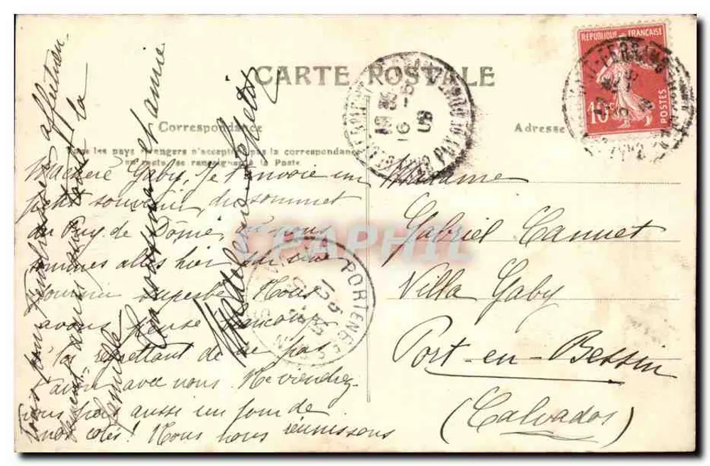 Puy-de-Dôme — Ensemble der Ruinen und des Observatoriums — Verlag: Puy-de-Dôme, n° 825 - Rückseite