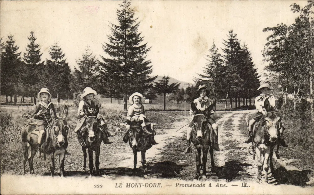 Mont-Dore — Reitfahrt mit Esel — LL. — n° 222 - Vorderseite