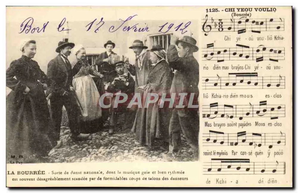 La Bourrée - Nationale Tanzvorstellung in Bort — M. B. La Puy - Vorderseite