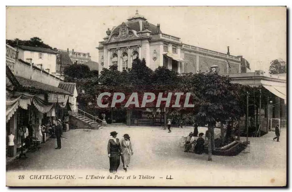 Châtel-Guyon — La entrada al parque y el teatro — LL - Anverso