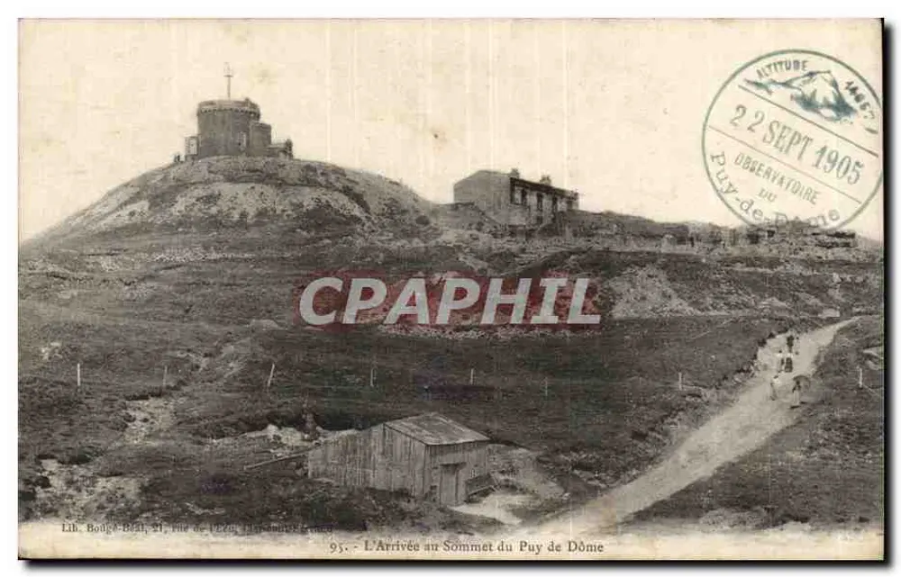 Ankunft am Gipfel des Puy de Dôme — Observatorium — Lib. Bouge-Béth, 93 - Vorderseite