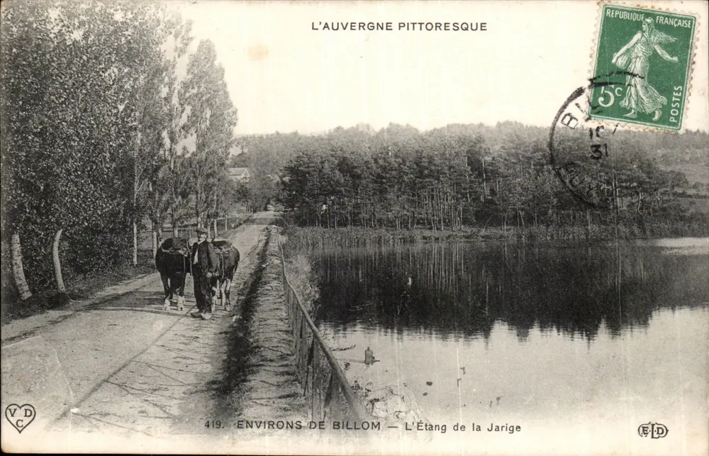 Pittoreske Auvergne — Umgebung von Billom — L'Étang de la Jarige — n°419 - Vorderseite