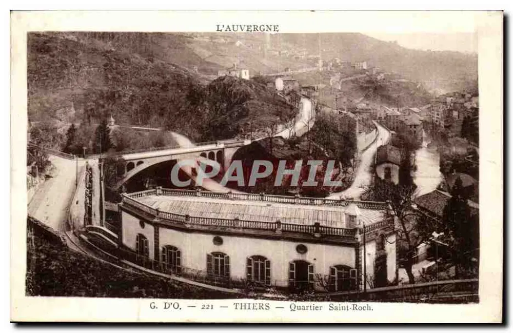 Thiers - Bairro de Saint-Roch — vista do ponte e do edifício — G. D'O. — n° 221 - Frente