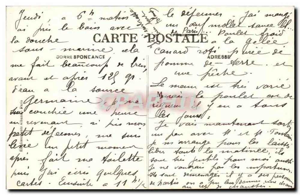 Châtelguyon — Aleja w górnym części Parku — Nasze Stacje Termalne, nr 594 - Rewers
