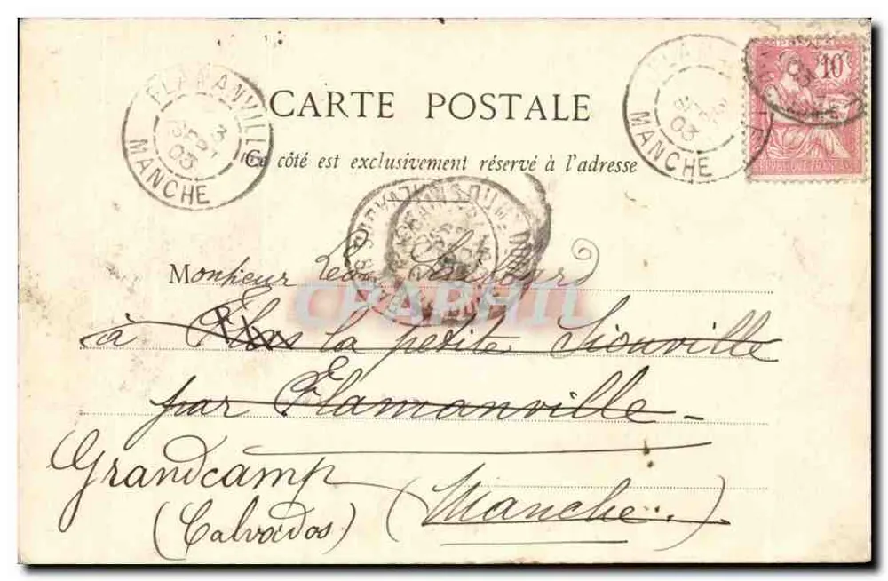 Clermont-Ferrand — Vista da cidade com igreja — editor E. Julliot, n° 20 - Verso