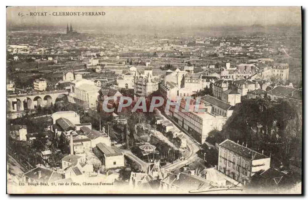 Vista aérea de Royat - Clermont-Ferrand — editor Lib. Bougé-Béal, rue de l'Écu - Frente
