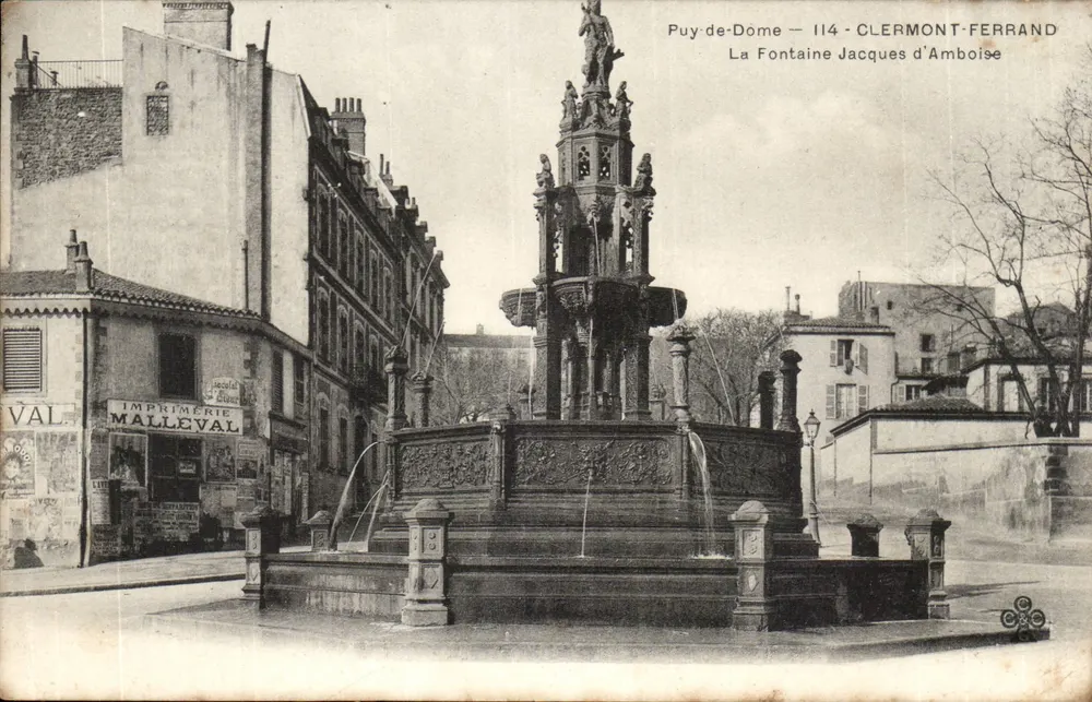 Clermont-Ferrand — Fontaine Jacques d'Amboise — Imprimerie Malleval - Vorderseite