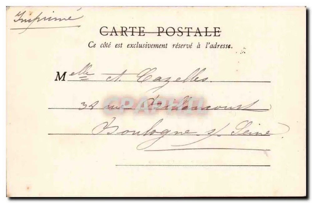 Das Casino des Thermes — La Bourboule — B.F. Paris - Rückseite