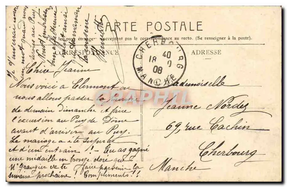 Weg zum Gipfel des Puy-de-Dôme — Clermont-le-178 — Verlag nicht sichtbar - Rückseite