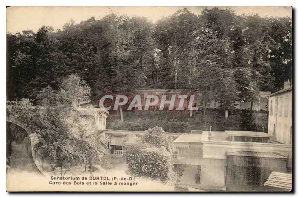 Sanatorium w DURTOL (P.-de-D.) — Leczenie w lesie i jadalnia — Drukarnia Cobby Le Roi - Awers