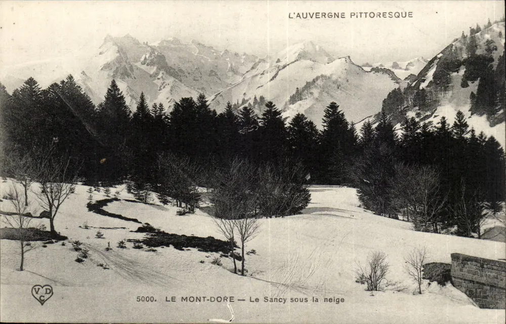 Le Mont-Dore — Le Sancy sous la neige — L'Auvergne pittoresque — V.D.C. n°5000 - Recto