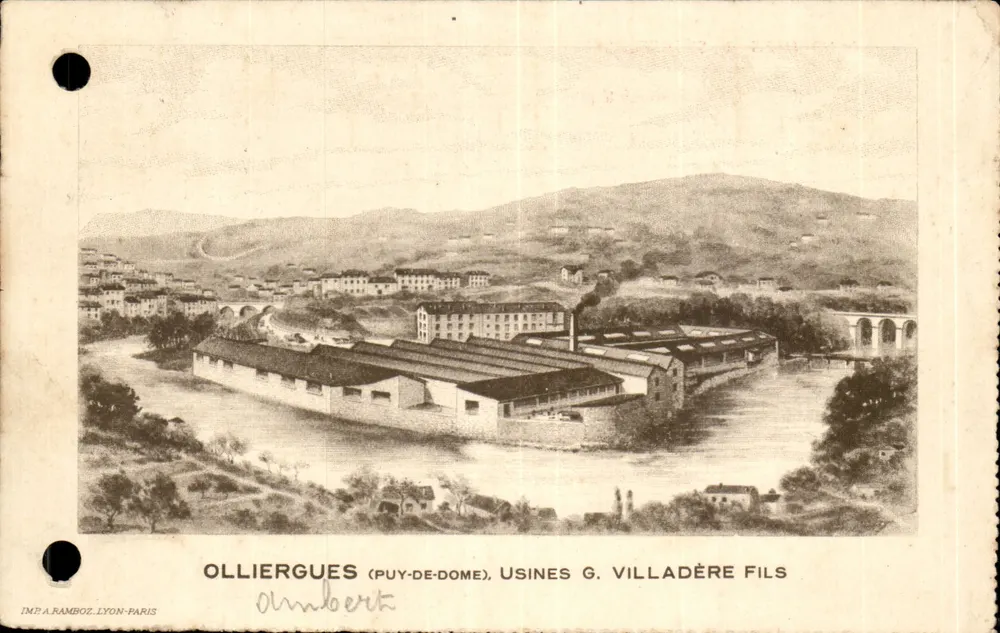 Olliergues (Puy-de-Dôme) — Fabrik G. Villadère Fils — Imp. A. Ramboz, Lyon-Paris - Vorderseite