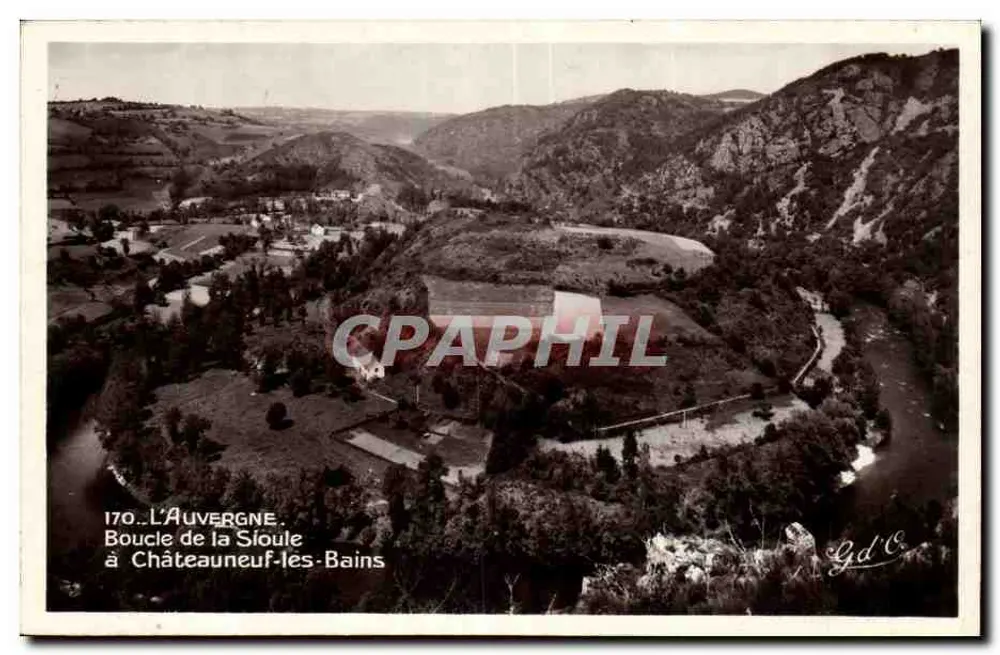 Biegung der Sioule bei Châteauneuf-les-Bains — Auvergne — Gd C. - Vorderseite