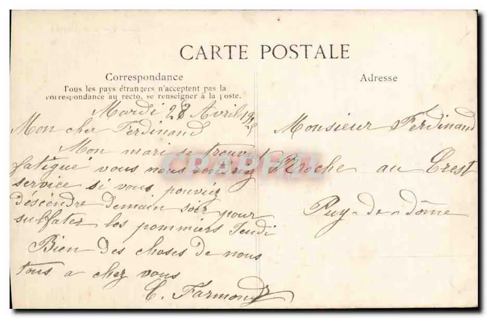 Gergovie — Umgebung von Clermont-Ferrand — Allgemeiner Blick — Die malerische Auvergne, n°565 - Rückseite