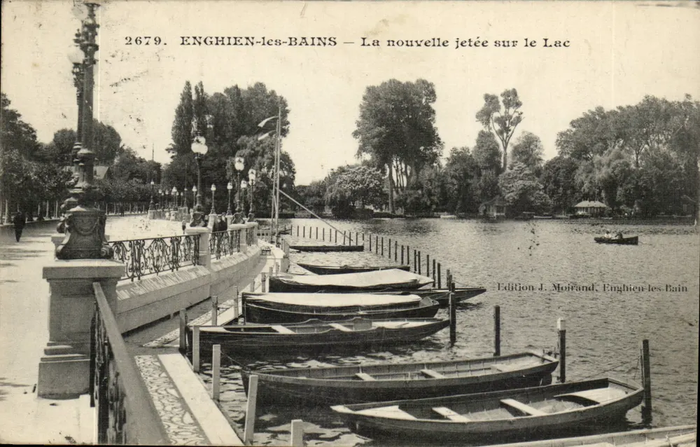 Enghien-les-Bains — Ansicht der neuen Mole am See — Edition J. Moirand - Vorderseite