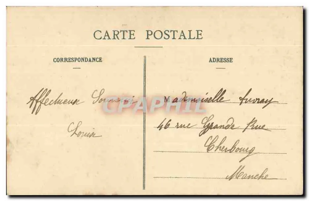 Pontoise — Frau, die eine gepflasterte Straße fegt — A. Seyes, publ.-edit. - Rückseite
