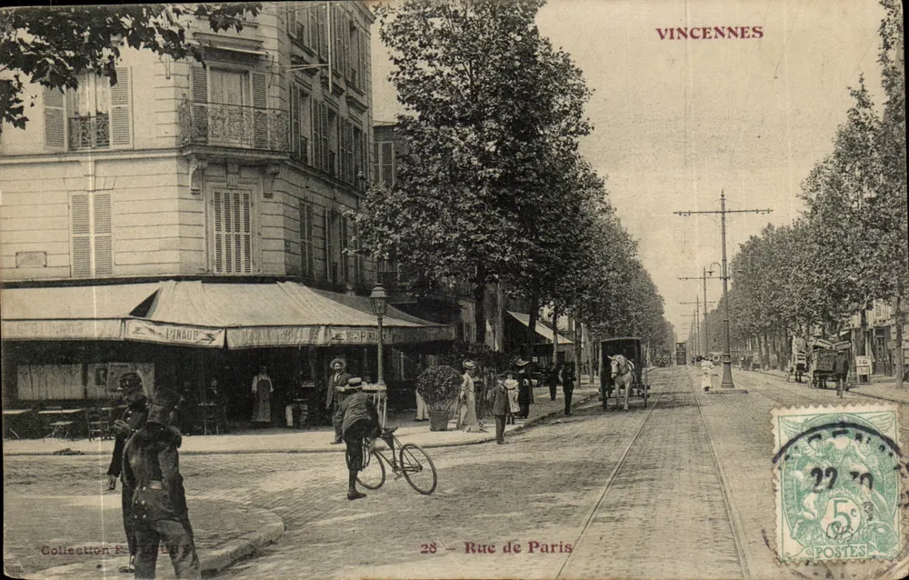 Vincennes — Rue de Paris — Verlag Pinaud, n°28 - Vorderseite