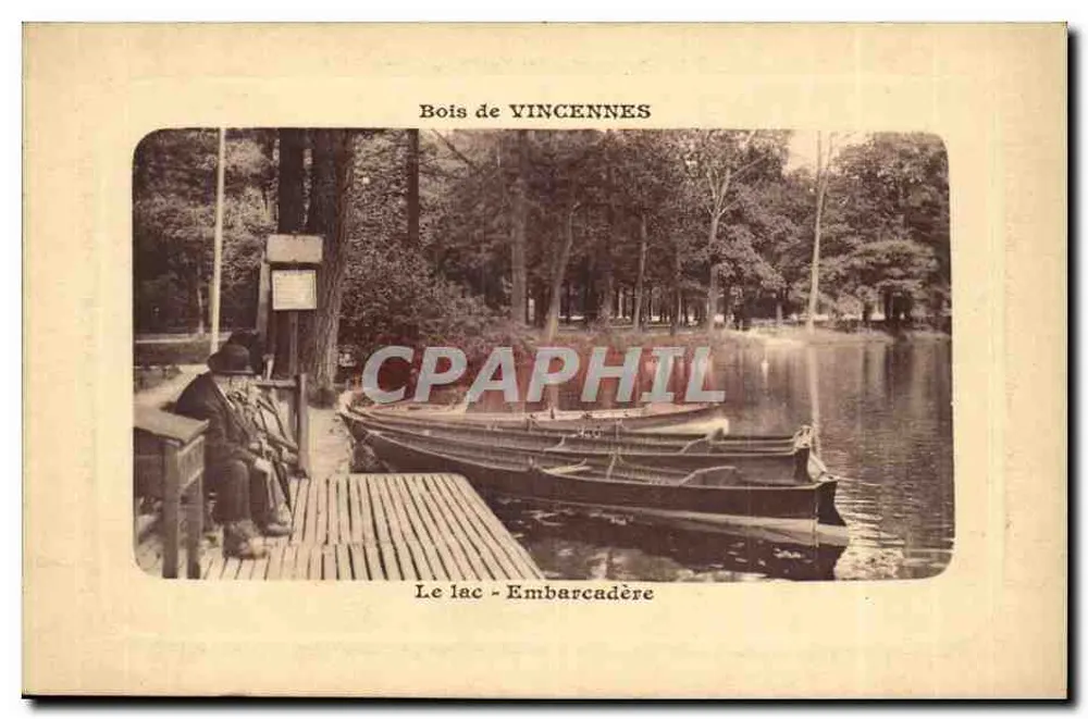 Bois de Vincennes — Le lac - Embarcadère — Édit. Gaullier, 11, rue du Midi, Vincennes - Recto