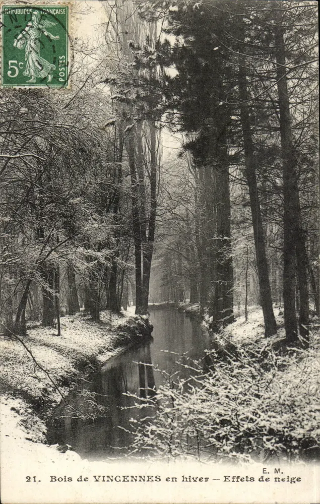Bois de Vincennes im Winter — Schneeeffekte — E. M. - Vorderseite
