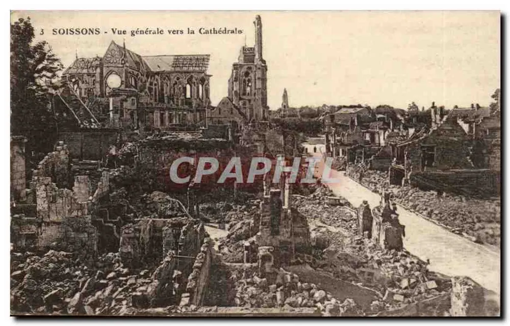 Soissons - Vista geral em direção à Catedral — editor A. Laguette - Frente