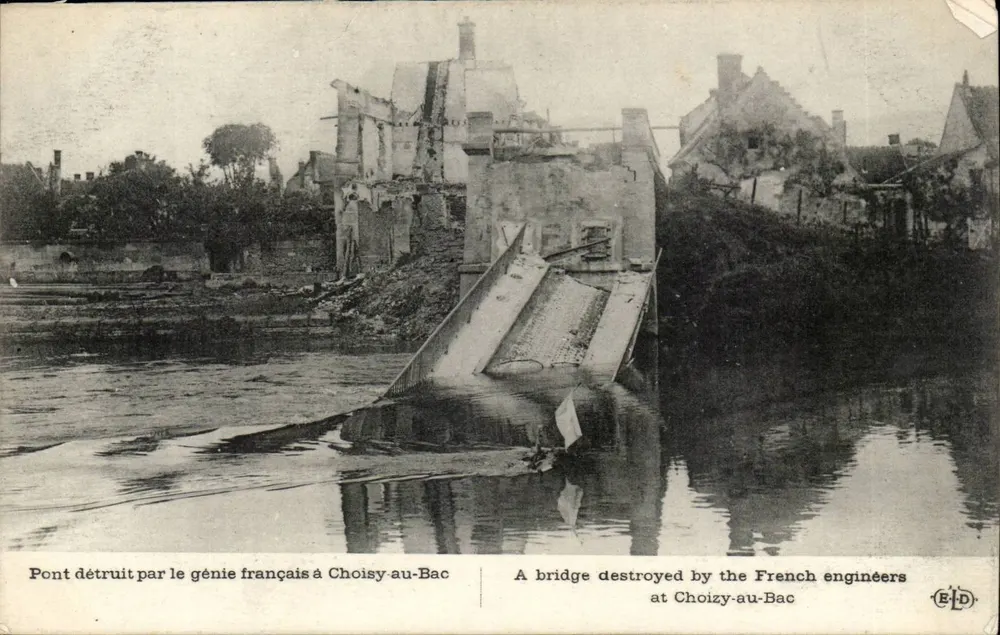 Brücke zerstört durch französische Ingenieure in Choisy-au-Bac — Verlag ELD - Vorderseite