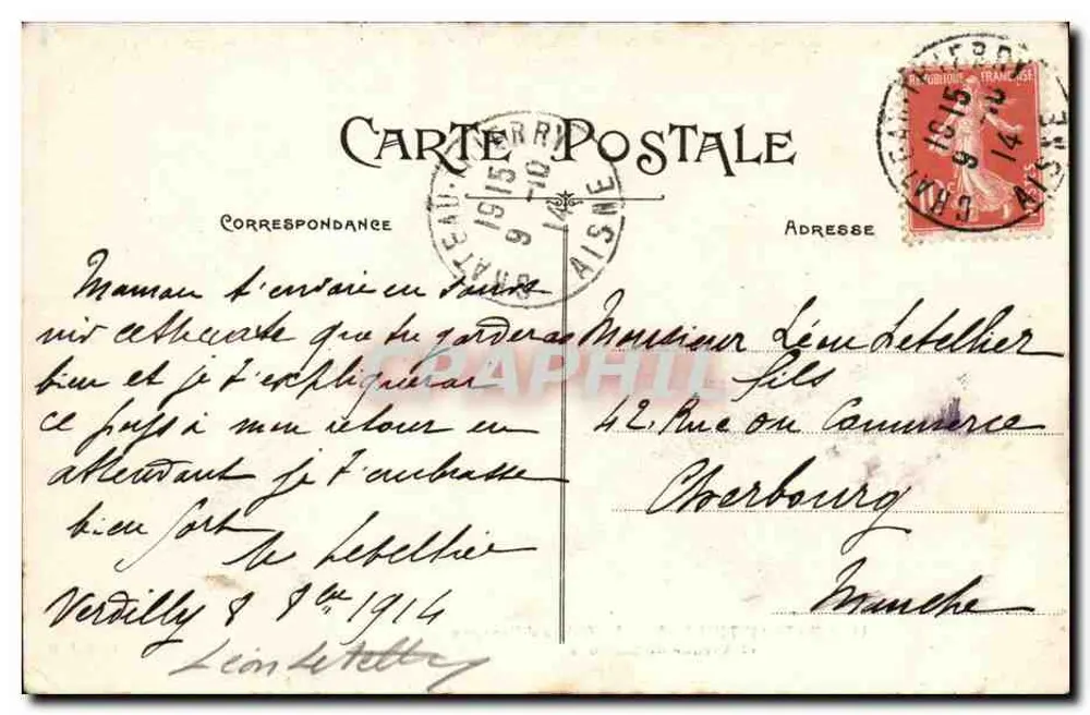 Château-Thierry – Die Sparkasse und Avenue de Soissons — Edit. J.B. - Rückseite
