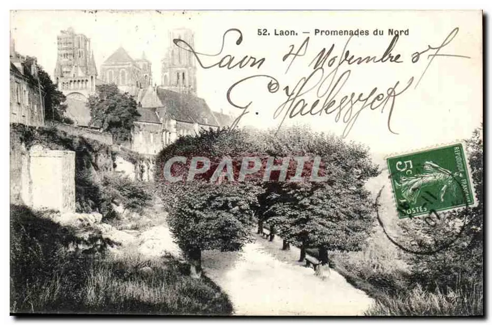 Laon — Promenades du Nord — editor não identificado, n° de série 52 - Frente