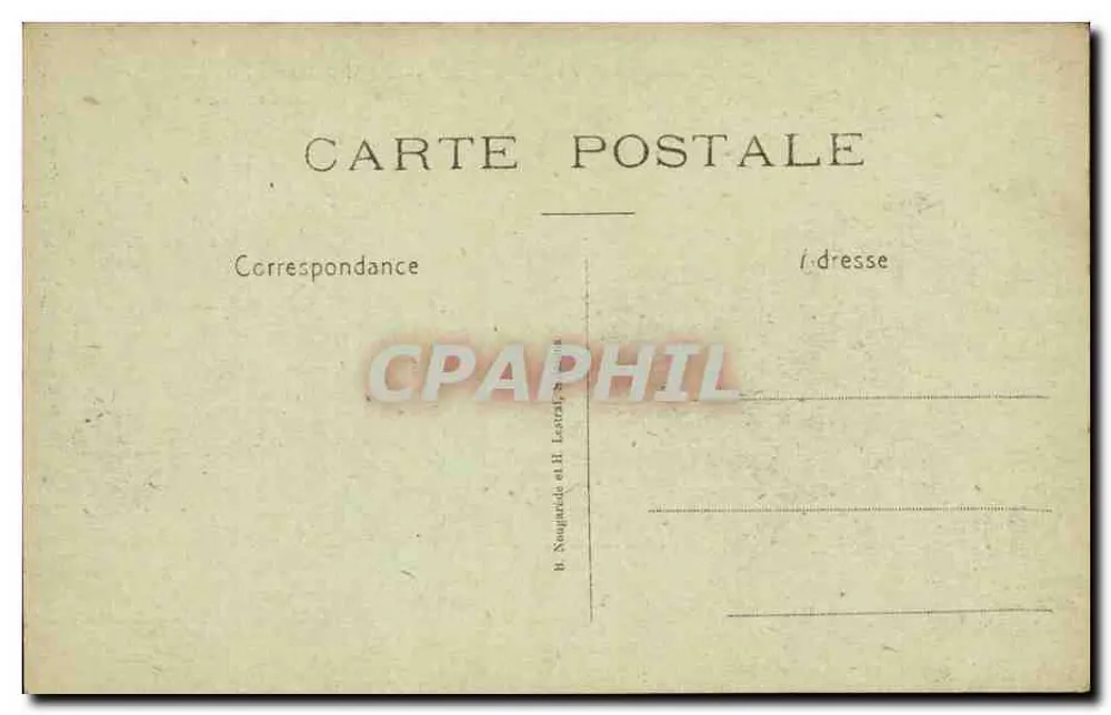 Anizy-le-Château — Rue Carnot destruída — editor H. Naugrette e H. Lessor, série não visível - Verso