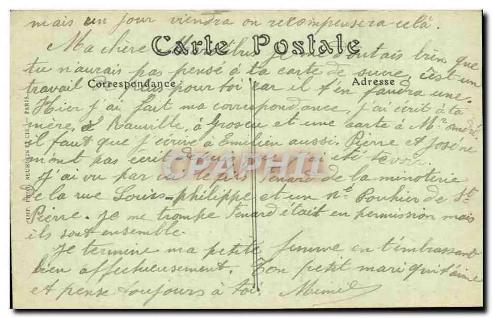 Reims — Vista geral, catedral, Place de la République, monumento a Clovis — editor Stécan, n° 1873 - Verso