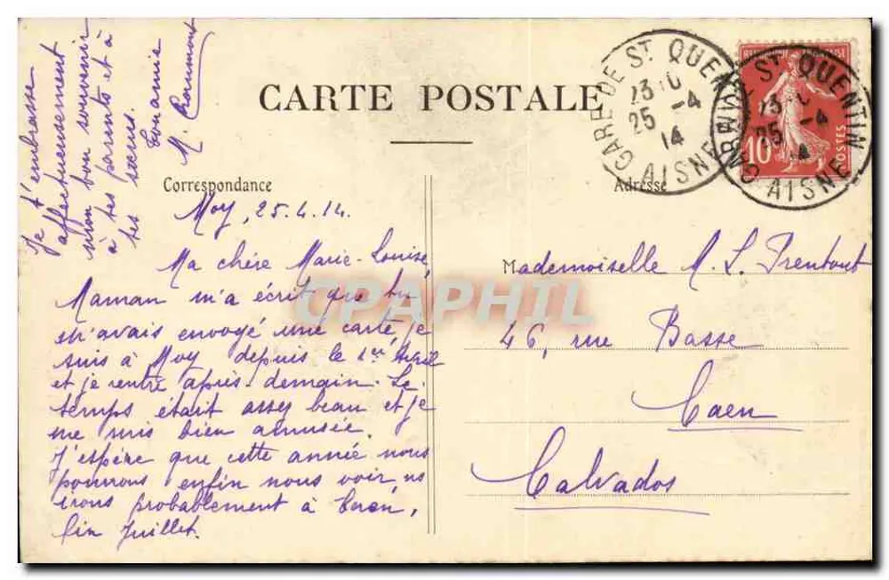 Saint-Quentin — Das Denkmal von 1557 und der Glockenturm — P. D. - Rückseite